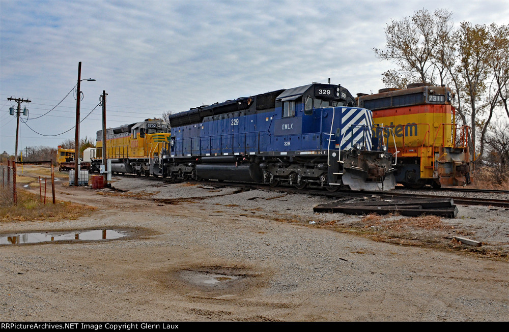 EWLX 329, 8702 and C&O 7311 lurking in the Blackwell Northern Gateway yard